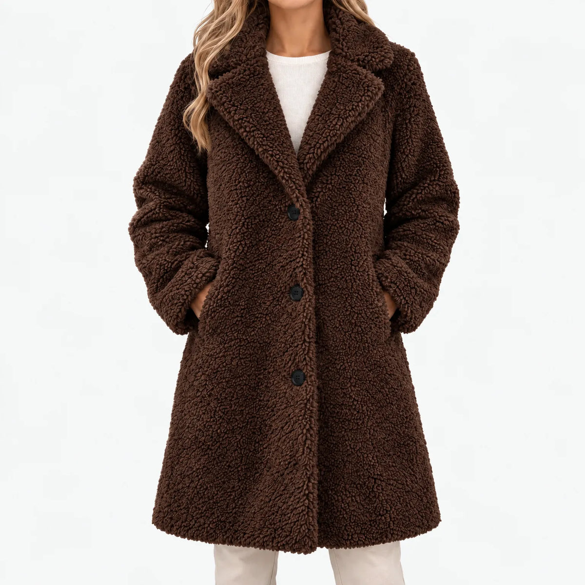 Arlesa - Long Fleece Teddy Coat