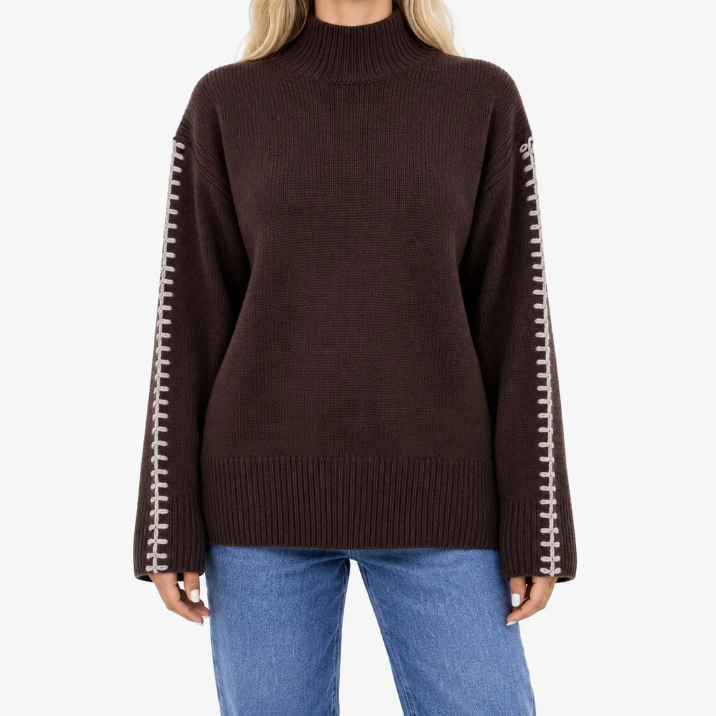 Knittra - Mock Neck Knitted Jumper