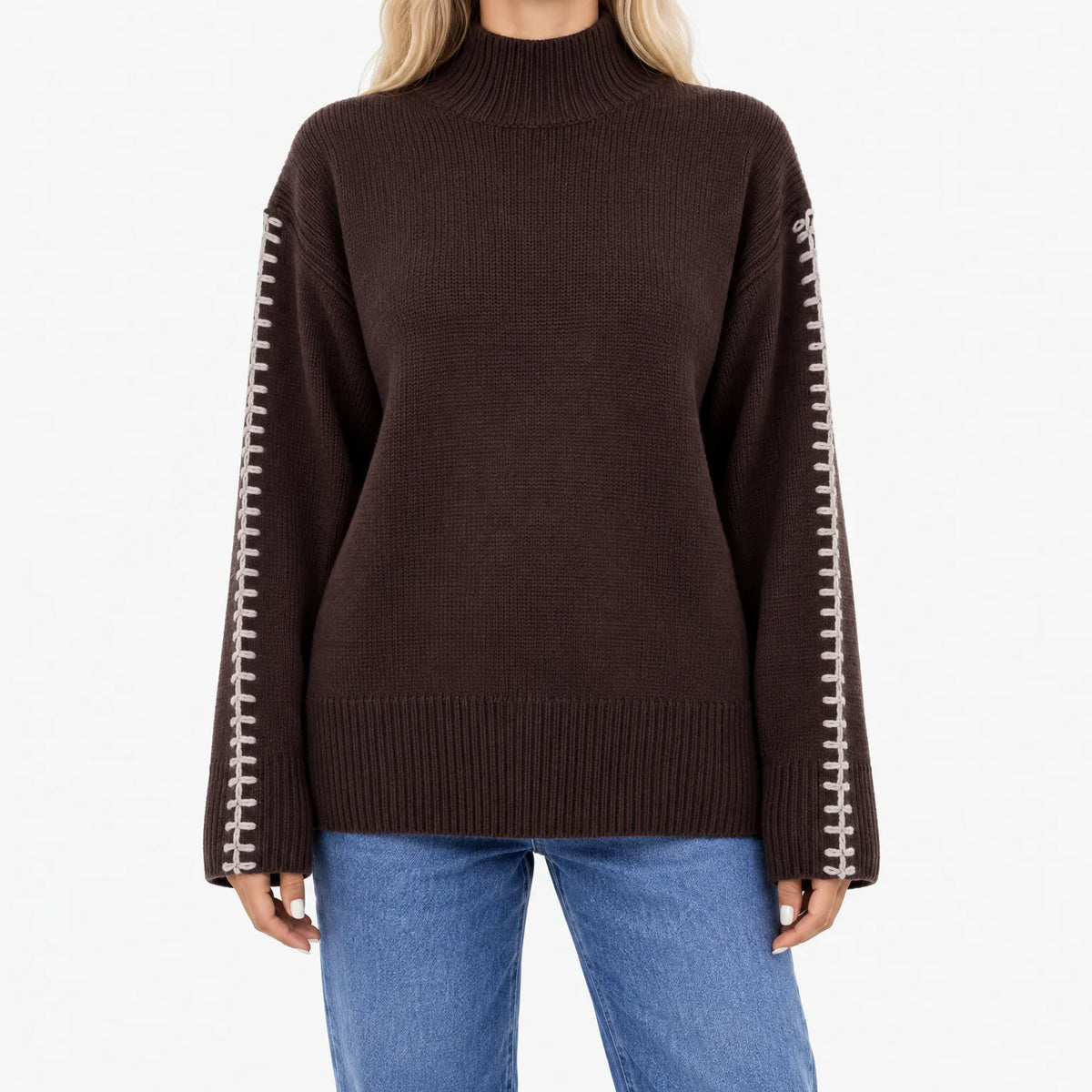 Knittra - Mock Neck Knitted Jumper