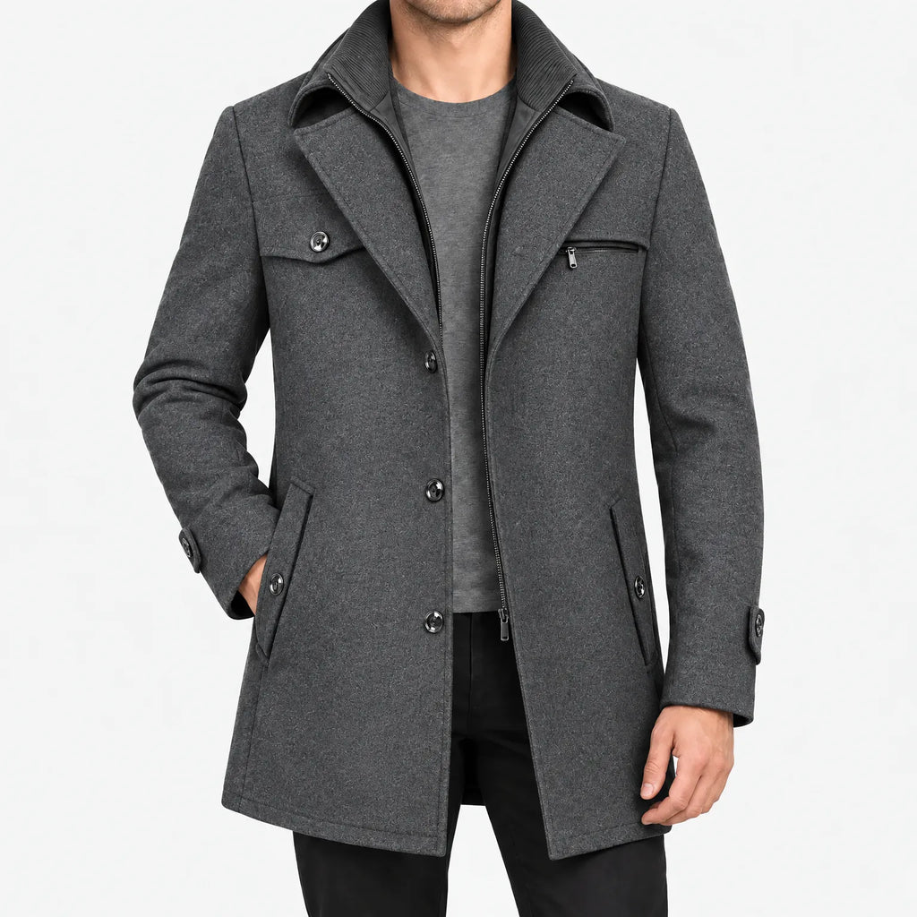 Loxford - Men's Tailored Button-Front Trench Coat