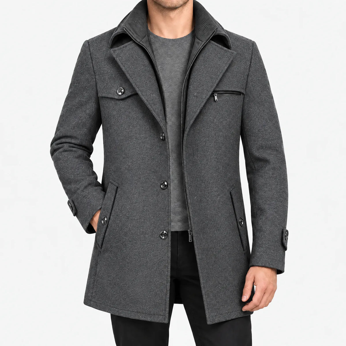 Loxford - Men's Tailored Button-Front Trench Coat