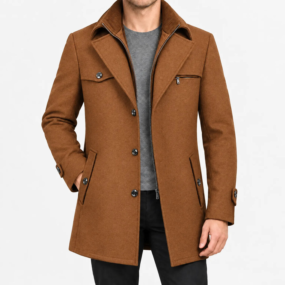 Loxford - Men's Tailored Button-Front Trench Coat