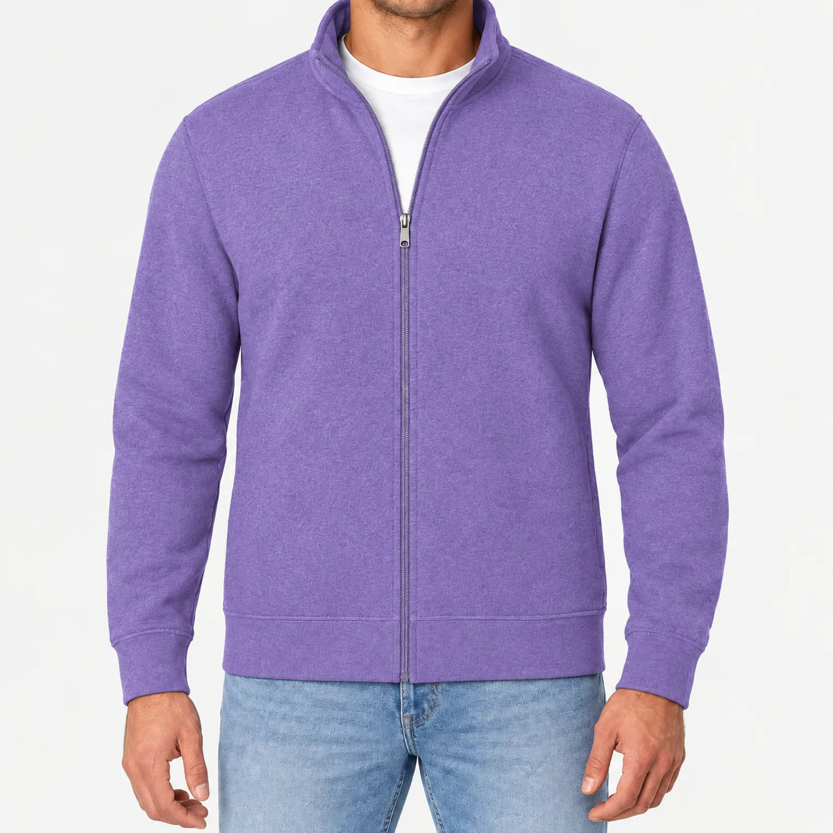 Loxon - Men's Full Zip Standing Collar Sweatshirt