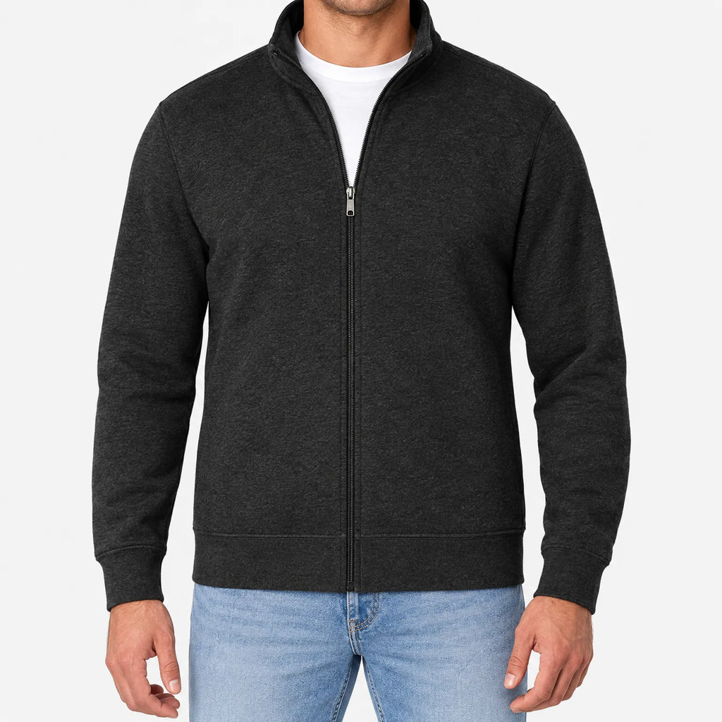 Loxon - Men's Full Zip Standing Collar Sweatshirt