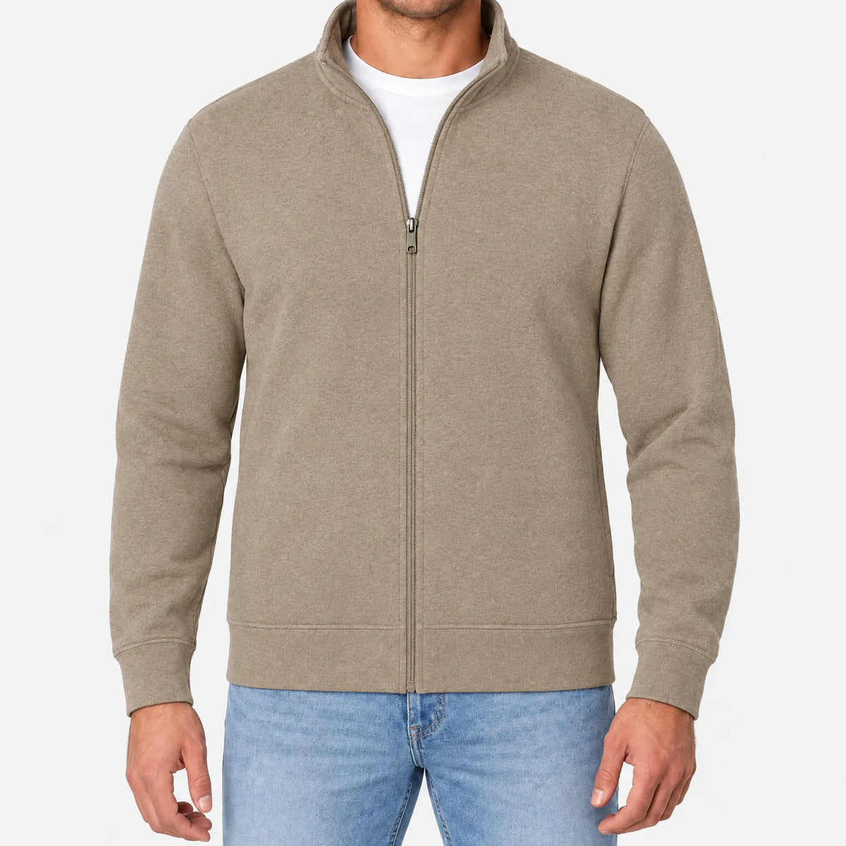 Loxon - Men's Full Zip Standing Collar Sweatshirt