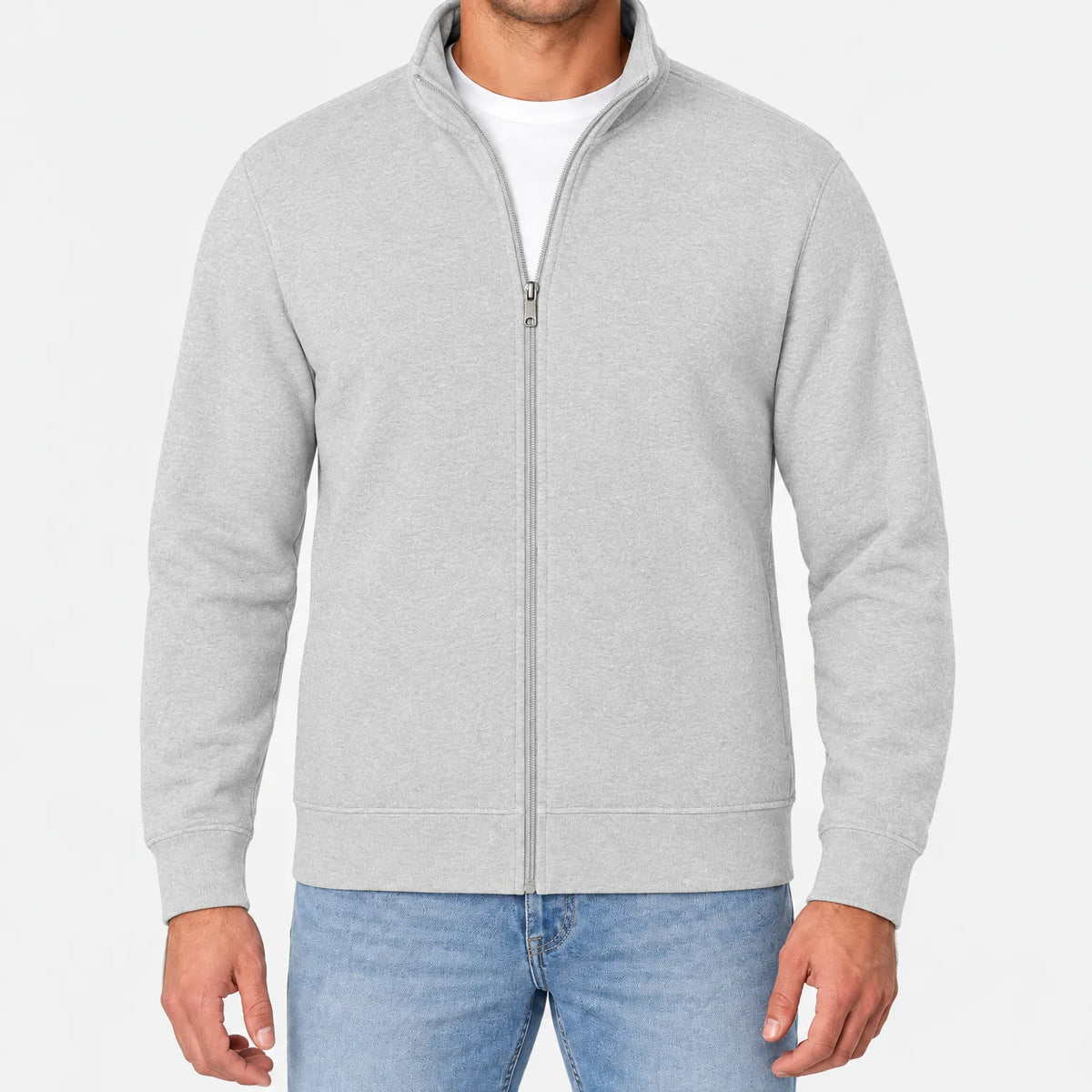Loxon - Men's Full Zip Standing Collar Sweatshirt