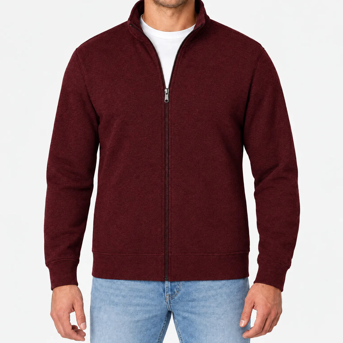 Loxon - Men's Full Zip Standing Collar Sweatshirt