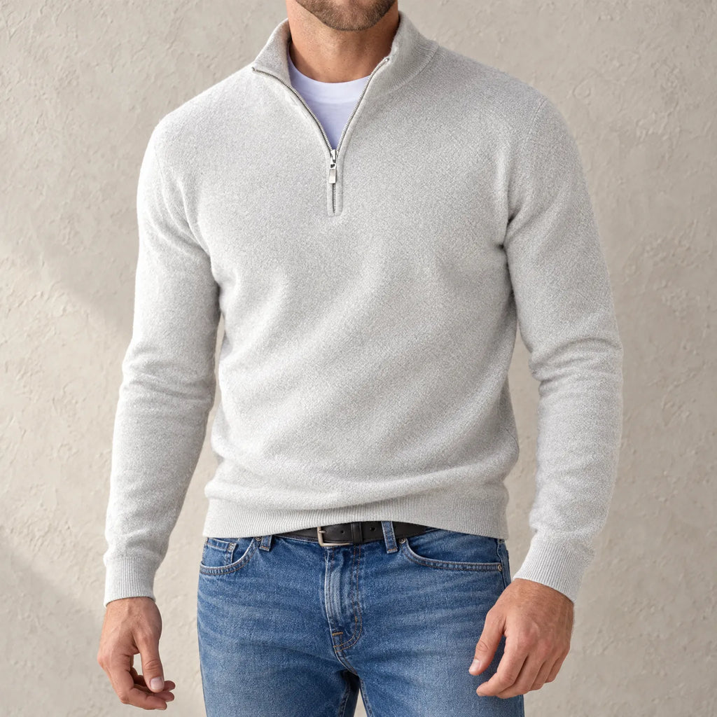 Lumato - Men's Quarter Zip Knit Jumper