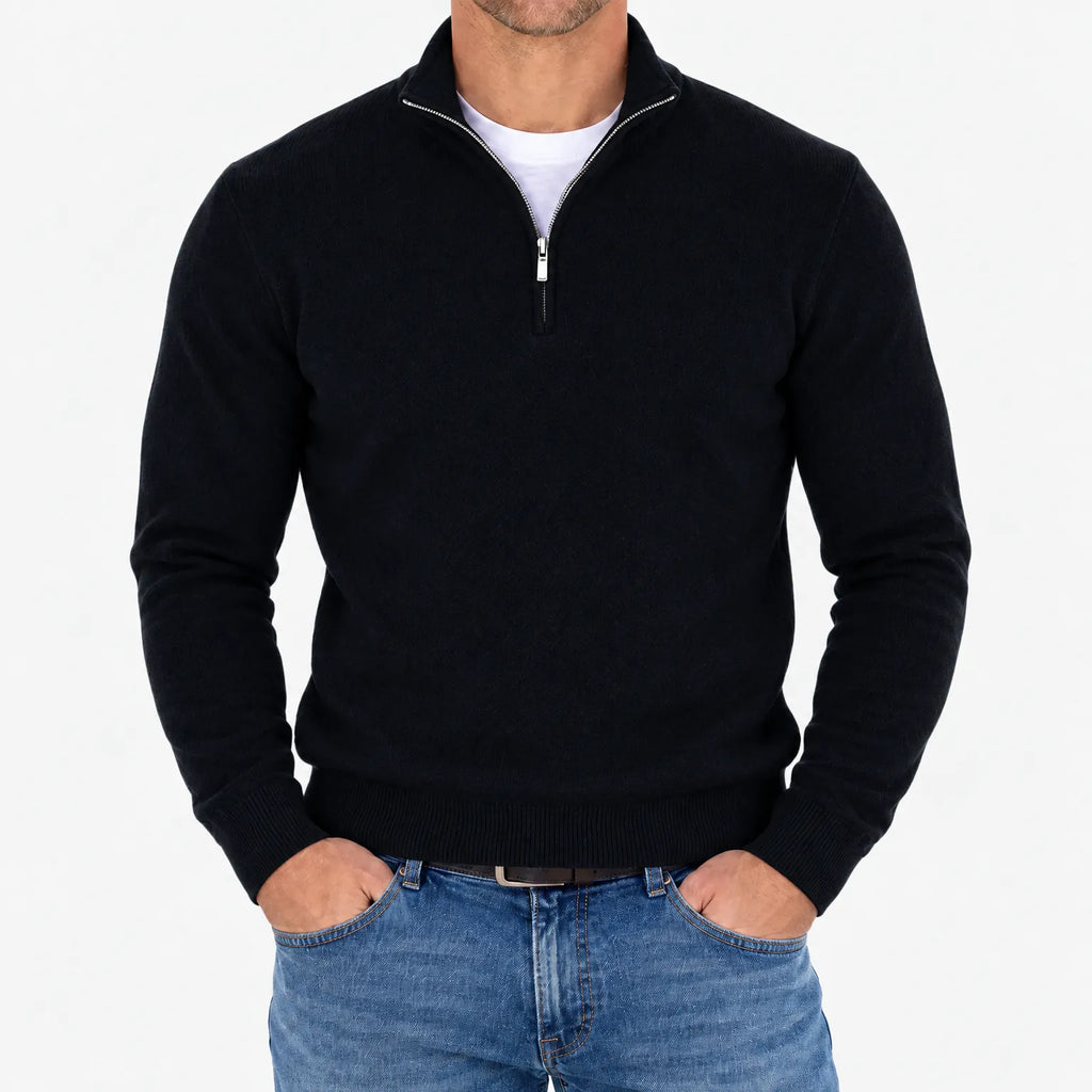 Lumato - Men's Quarter Zip Knit Jumper