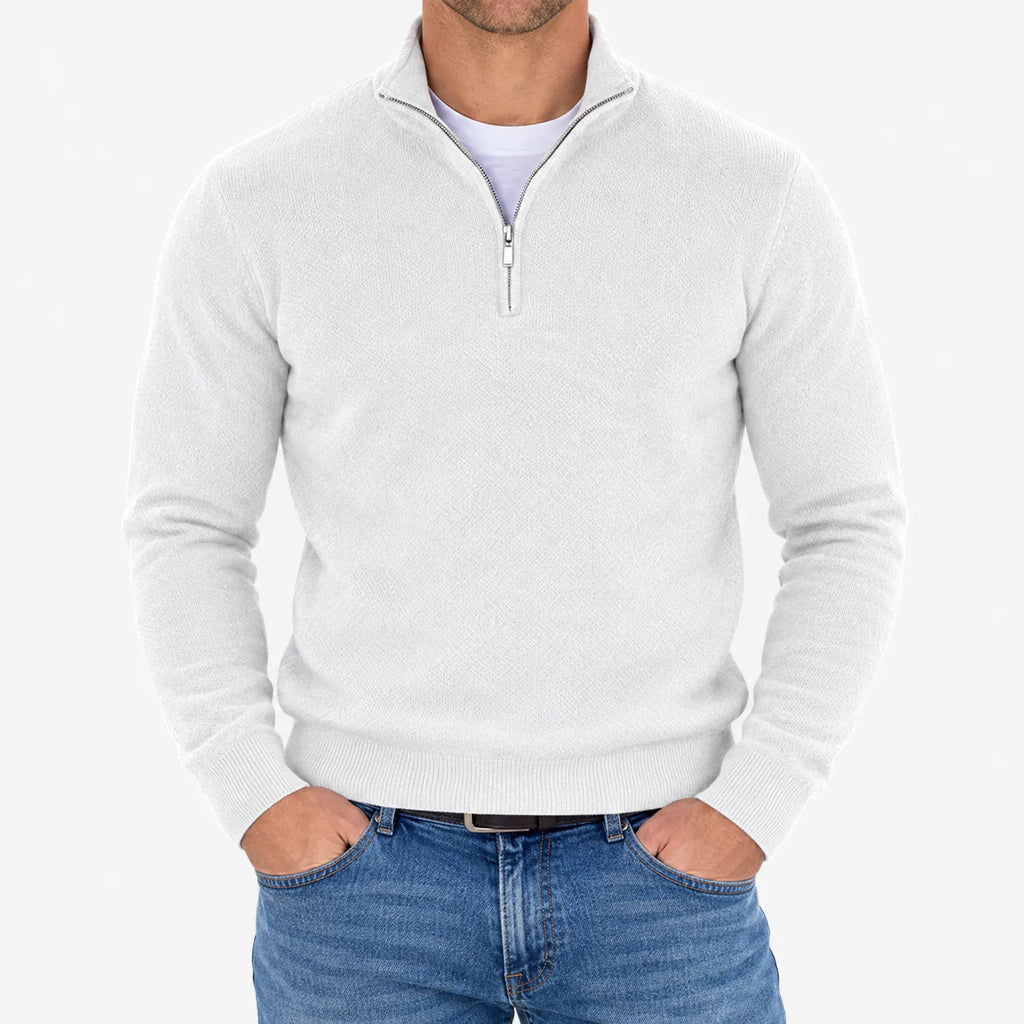 Lumato - Men's Quarter Zip Knit Jumper