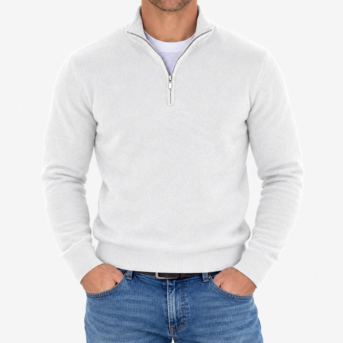 Lumato - Men's Quarter Zip Knit Jumper