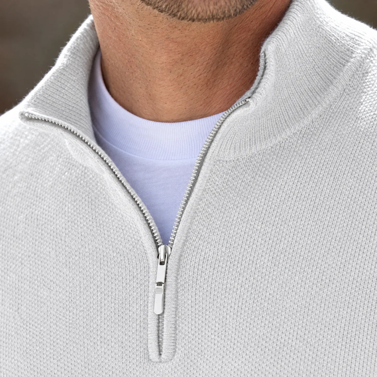 Lumato - Men's Quarter Zip Knit Jumper