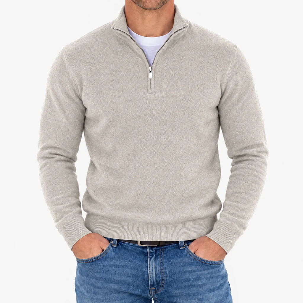 Lumato - Men's Quarter Zip Knit Jumper