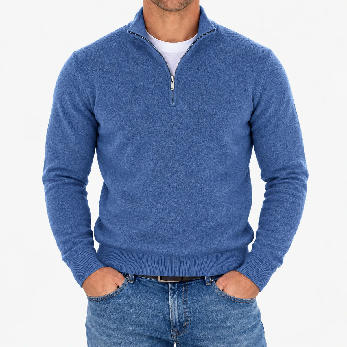 Lumato - Men's Quarter Zip Knit Jumper