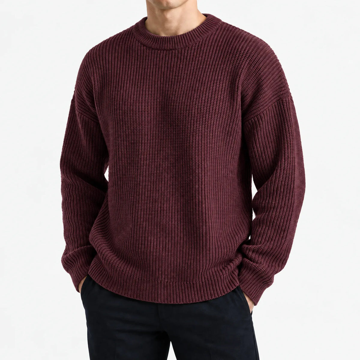 Marnock - Men's Ribbed Crew Neck Jumper