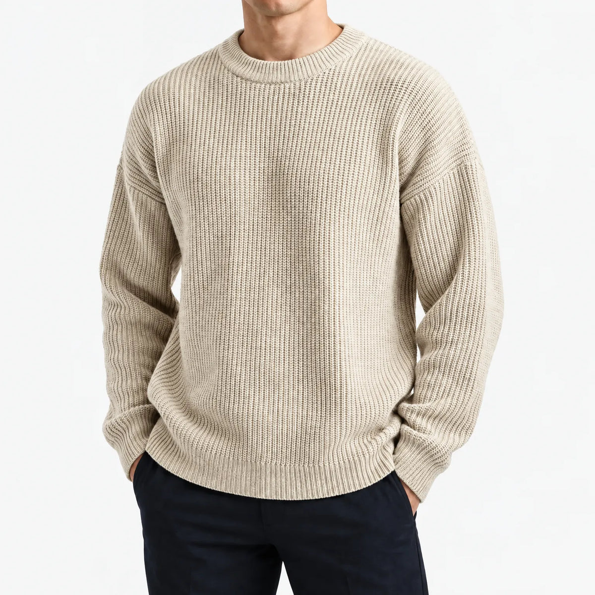 Marnock - Men's Ribbed Crew Neck Jumper