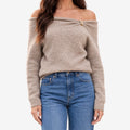 Vellea - Asymmetric Neckline Knit Jumper
