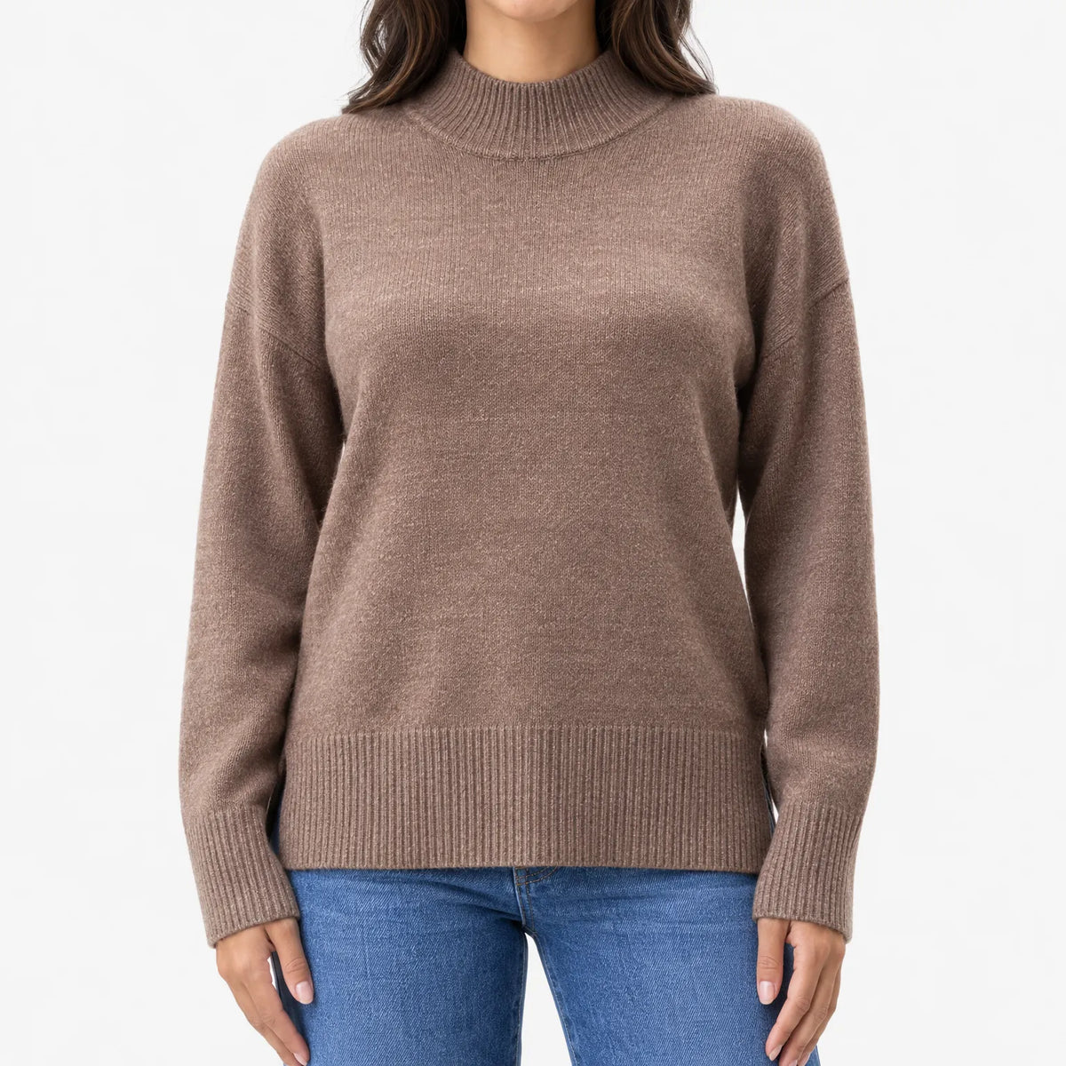 Velleria - Relaxed Fit Mock Neck Jumper